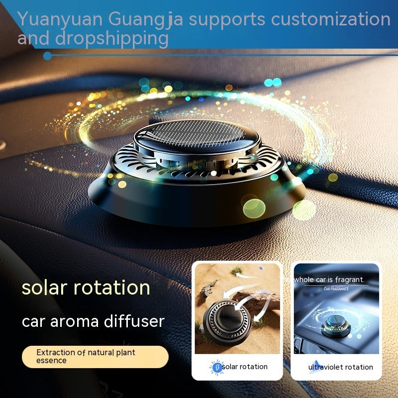 Portable Kinetic Car Air Freshener Solar Powered Double Ring Rotating Air Cleaner Perfume Fragrance Diffuser 1718910983868649472
