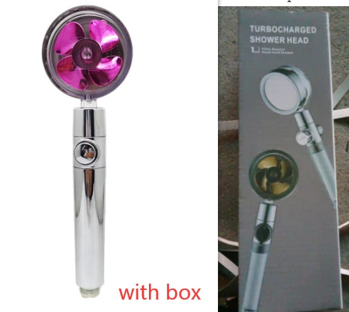 Shower Head Water Saving Flow 360 Degrees Rotating With Small Fan ABS Rain High Pressure Spray Nozzle Bathroom Accessories - NOMAN STORE LLC