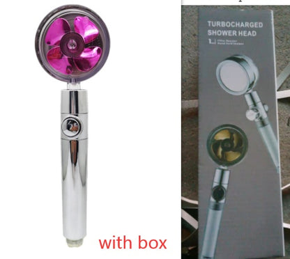Shower Head Water Saving Flow 360 Degrees Rotating With Small Fan ABS Rain High Pressure Spray Nozzle Bathroom Accessories - NOMAN STORE LLC