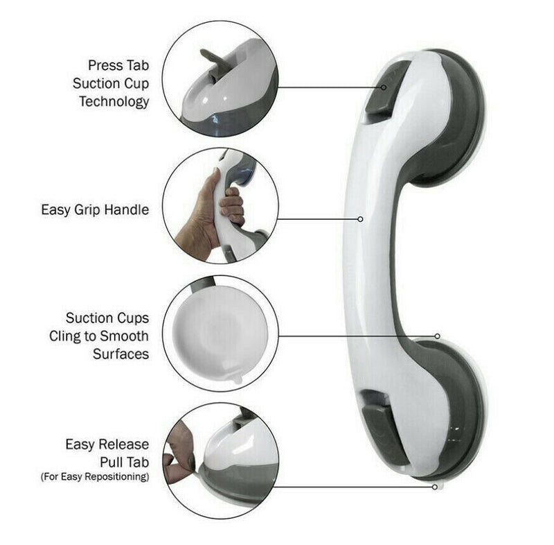 Power Shower Grip Handle Bathroom Suction Grab Bar Safety Rail Tub Bath Vacuum 1820272732106133504