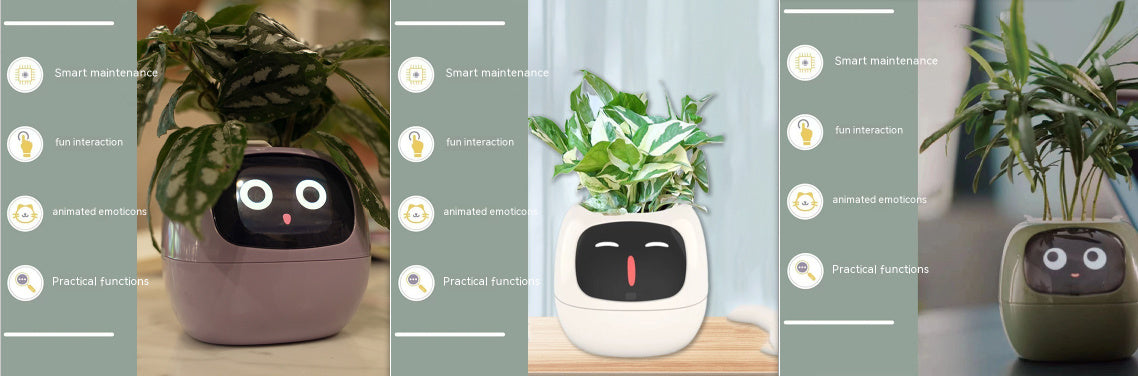 Smart Planter Endless Fun Over 49 Rich Expressions 7 Smart Sensors And AI Chips Make Raising Plants Easy And Fun - NOMAN STORE LLC
