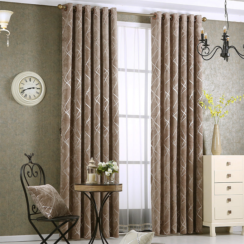 Solid Color Simple Modern Light Luxury Living Room Chenille Blackout Curtains 18806f79-c71f-492b-9f4e-c6fe295bb1fa