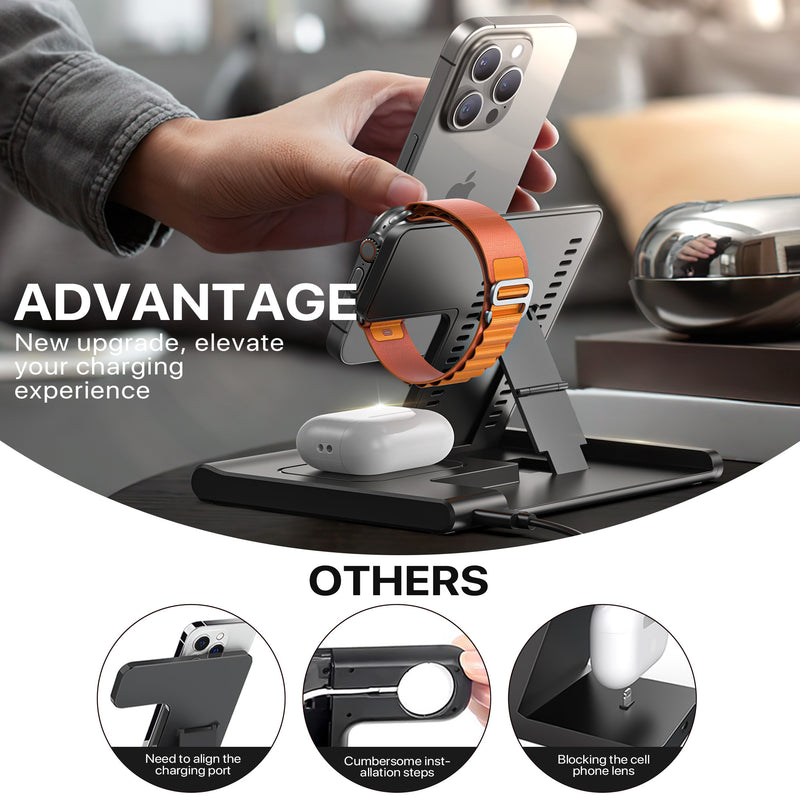 3 In 1 Wireless Charging Sation For Multiple Devices 15W Fast Charging Stand 1892520702402367488
