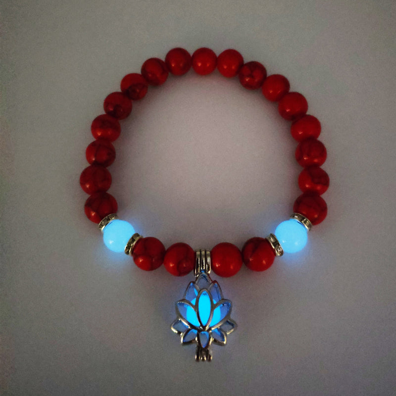 Energy Luminous Lotus Natural Stone Bracelet Yoga Healing Luminous Glow In The Dark Charm Beads Bracelet For Men Women Prayer Buddhism 1931219870389