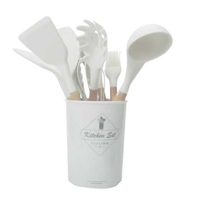 Silicone Kitchenware With Wooden Handle - NOMAN STORE LLC