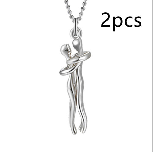 Love Hug Necklace Unisex Men Women Couple Jewelry Simple Temperament Clavicle Chain Valentines Day Lover Gift 19aa9239-3ecd-4051-9a27-27e3de295a05