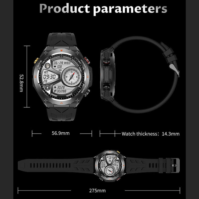 SENBONO GPS Smart Watch Men 1.45'' HD Screen Built-In GPS Altimeter Barometer Compass AI Voice Compatible With Android & IPhone 19e3b1f3-ae40-4bca-a480-2f9a997c283d
