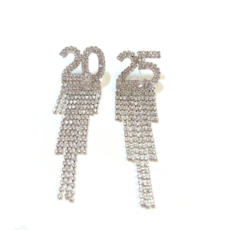 2025 Digital Rhinestone Letter Earrings For New Year Pendant Earrings Women's Festival Copper Inlaid Rhinestone Fashion Earrings Party Gift 1b3b5ac6-fb05-4208-ab39-be32042a953d