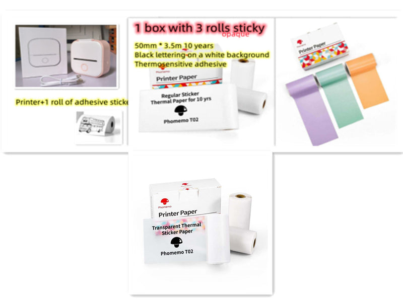 Portable Mini Thermal Label Printer Home Photo Printer Student Wrong Question Printer Bluetooth-compatible Mini Label Printer Price Tag 1bc072ca-1735-46c4-9acb-2bec42b81662