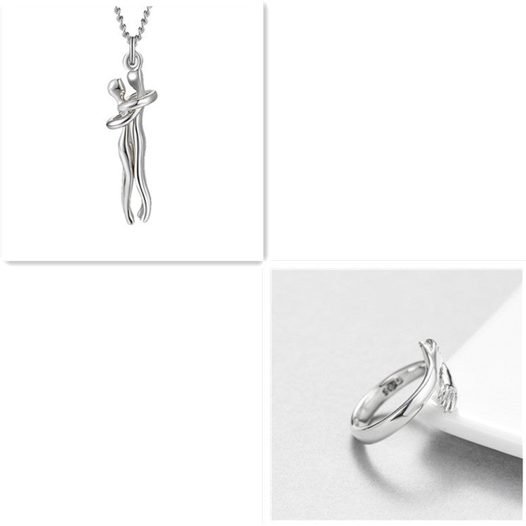 Love Hug Necklace Unisex Men Women Couple Jewelry Simple Temperament Clavicle Chain Valentines Day Lover Gift 1dea1500-1192-4066-9c75-a8fd0ffb3bd1