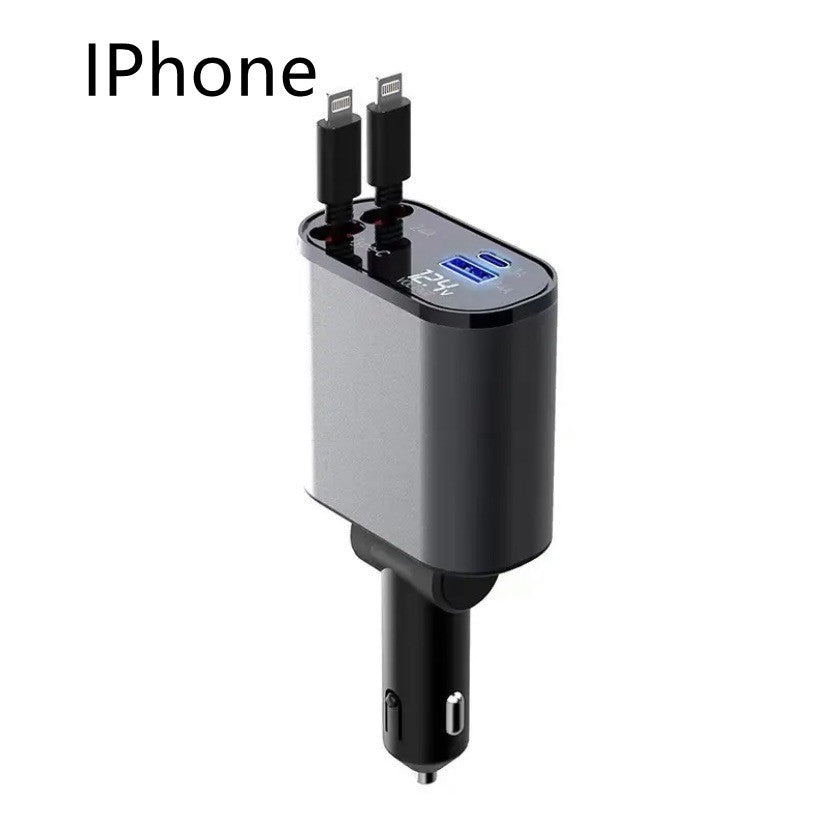 Metal Car Charger 100W Super Fast Charging Car Cigarette Lighter USB And TYPE-C Adapter - NOMAN STORE LLC