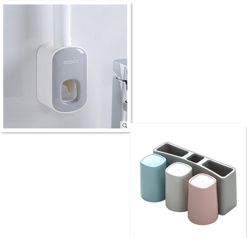 Wall Mounted Automatic Toothpaste Holder Bathroom Accessories Set Dispenser 20397935-8eac-4dcb-b3dd-582cccc79051