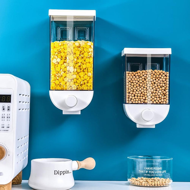Kitchen Food Storage Easy Press Container Cereal Dispenser Wall Mounted Food Storage Box 2117666418475