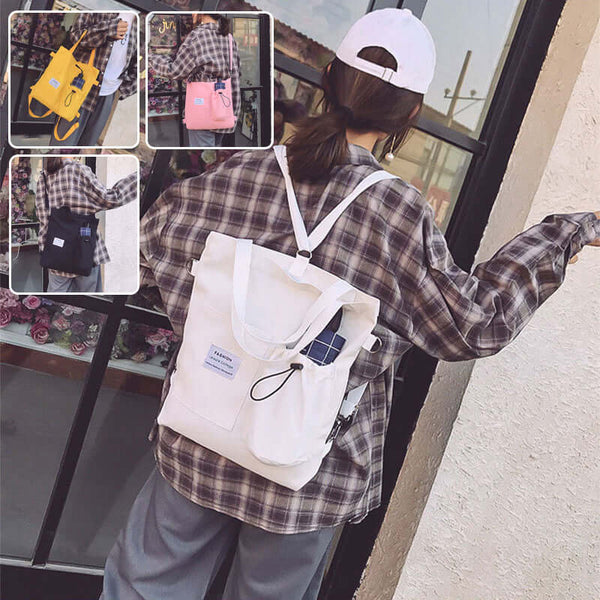 Harajuku Canvas Bags Students Handbag With Pockets Preppy Buckpack Shoulder Bag For Women Shoolbags 211a0a03-416c-40d6-b46a-9c79acf9d5e4