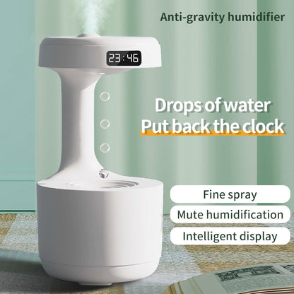 Bedroom Anti-Gravity Humidifier With Clock Water Drop Backflow Aroma Diffuser Large Capacity Office Bedroom Mute Heavy Fog Household Sprayer - NOMAN STORE LLC