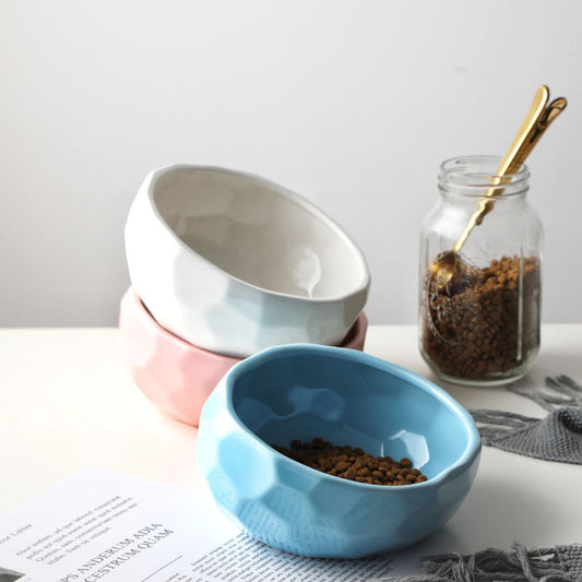 Pet bowl oblique mouth cat bowl food bowl dog bowl method bucket food bowl - NOMAN STORE LLC