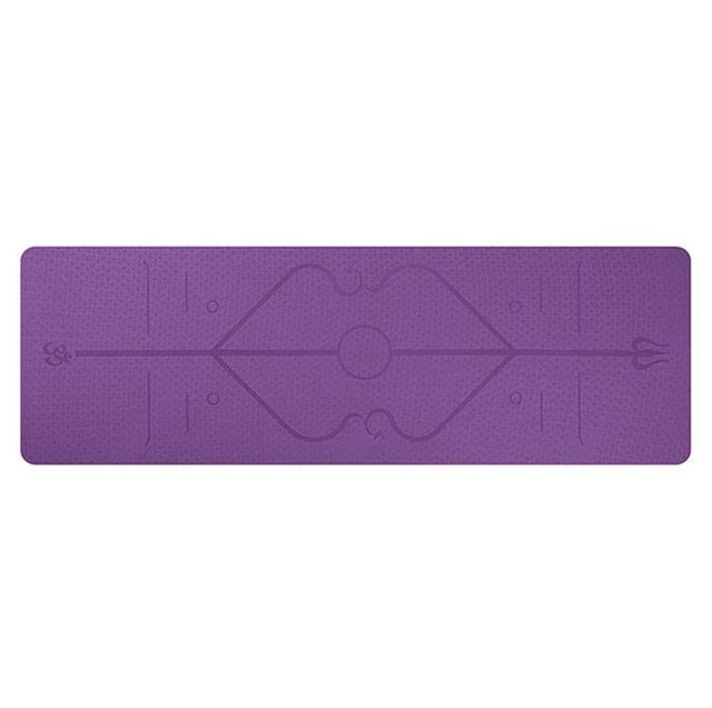 Non Slip TPE Yoga Mat Position Line Beginner 2448422587169