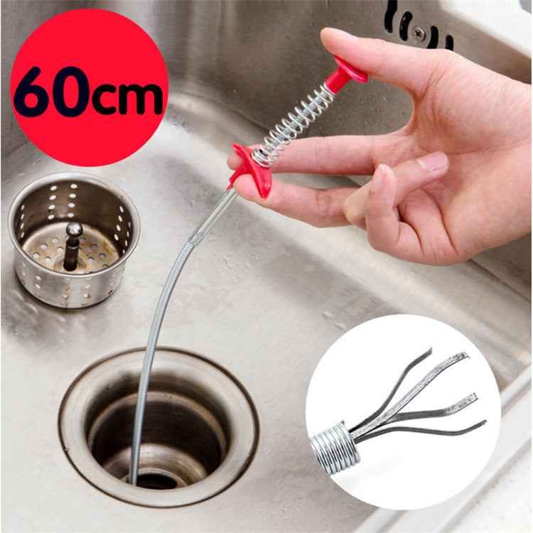 60CM Sewer Dredger Spring Pipe Dredging Tool Household Hair Cleaner Drain Clog Remover Cleaning Tools Household For Kitchen Sink Kitchen Gadgets 2489616969655
