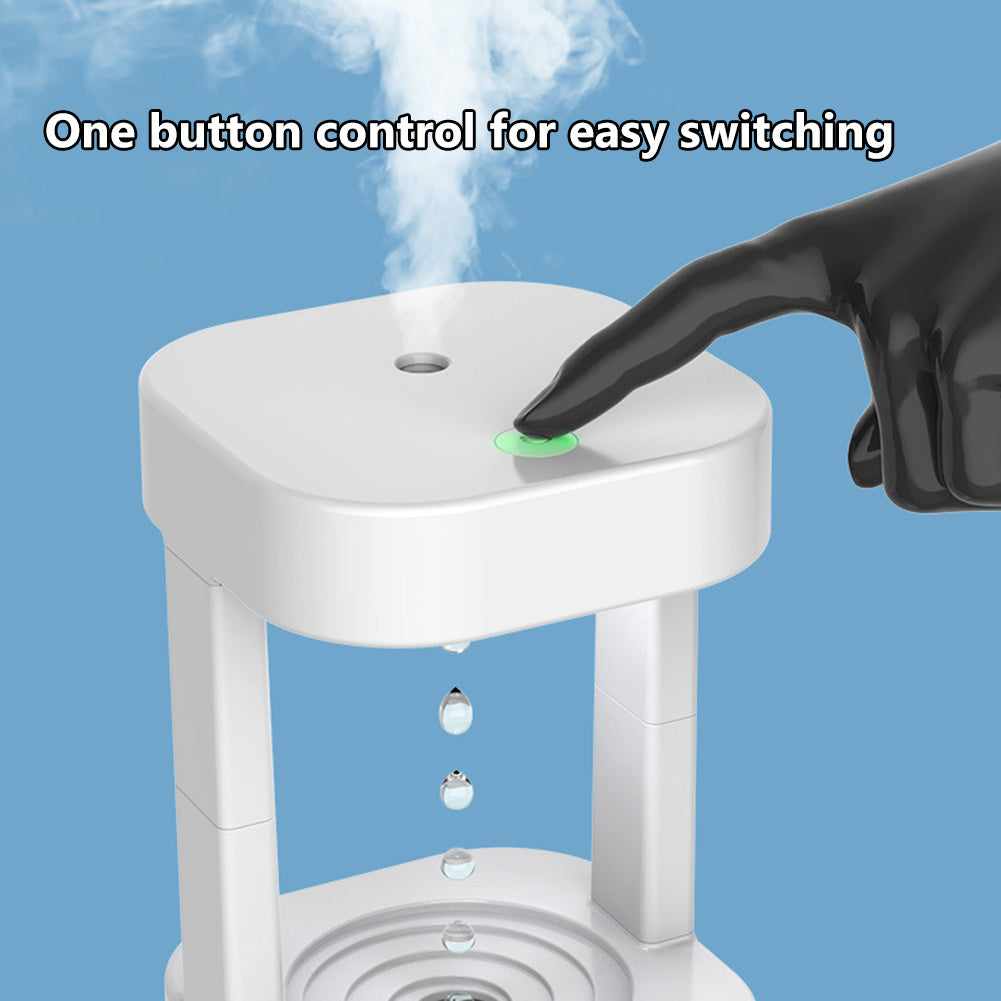 Creative Anti-gravity Water Drop Humidifier Air Conditioning Mist Spray Household Quiet Bedroom Office With 580ML Water Tank - NOMAN STORE LLC