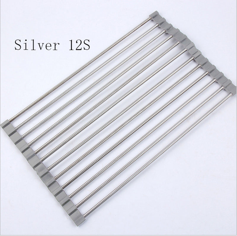 Folding Kitchen Drain Sink Rack Stainless Steel 26489473458697