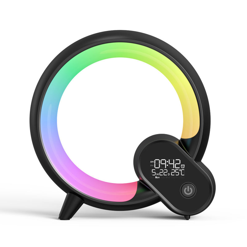 Creative Q Light Analog Sunrise Digital Display Alarm Clock Bluetooth Audio Intelligent Wake-up Q Colorful Atmosphere Light 26693261-bd80-49a4-9a2a-7f79c3eb51cb