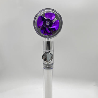 Shower Head Water Saving Flow 360 Degrees Rotating With Small Fan ABS Rain High Pressure Spray Nozzle Bathroom Accessories - NOMAN STORE LLC