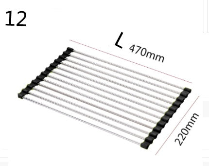 Folding Kitchen Drain Sink Rack Stainless Steel 26ffbe01-3a2f-4b77-abae-e4aef4fa369f