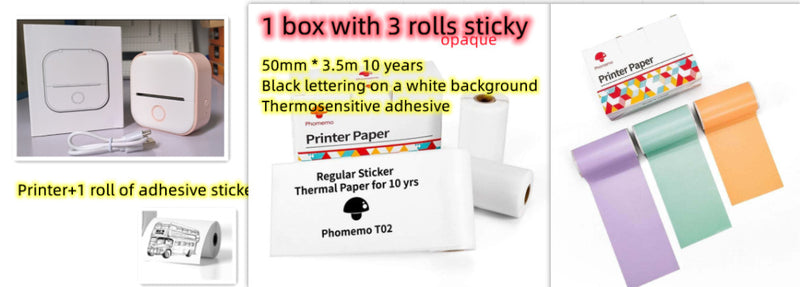 Portable Mini Thermal Label Printer Home Photo Printer Student Wrong Question Printer Bluetooth-compatible Mini Label Printer Price Tag 27030968-78e3-4686-bad0-e502dce44b1d