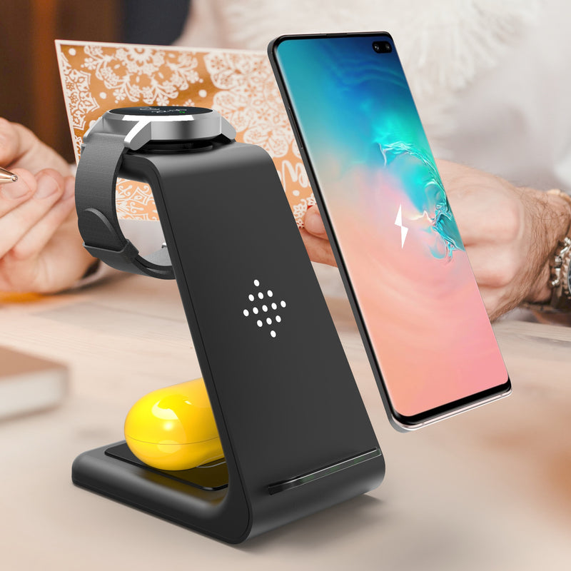 3 In 1 Fast Charging Station Wireless Charger Stand Wireless Quick Charge Dock For Phone Holder 282991720043