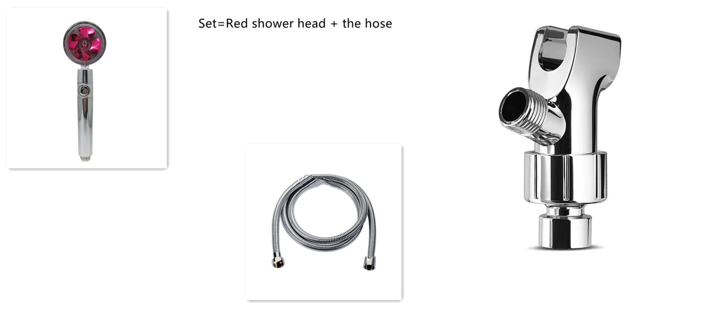 Shower Head Water Saving Flow 360 Degrees Rotating With Small Fan ABS Rain High Pressure Spray Nozzle Bathroom Accessories 2865d179-4ab9-4c64-82bb-792b69b08bc5