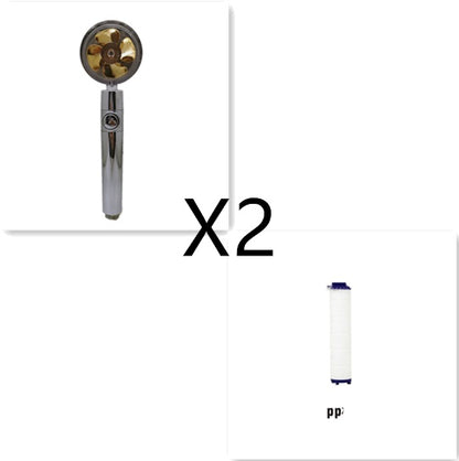 Shower Head Water Saving Flow 360 Degrees Rotating With Small Fan ABS Rain High Pressure Spray Nozzle Bathroom Accessories - NOMAN STORE LLC
