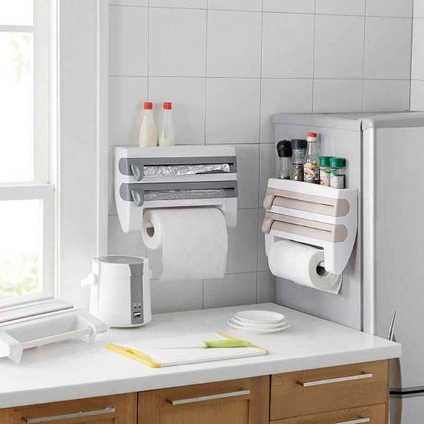 4-In-1 Kitchen Roll Holder Dispenser Kitchen Foil Film Wrap Tissue Paper 4 IN 1 Kitchen Roll Holder Dispenser 290204044820