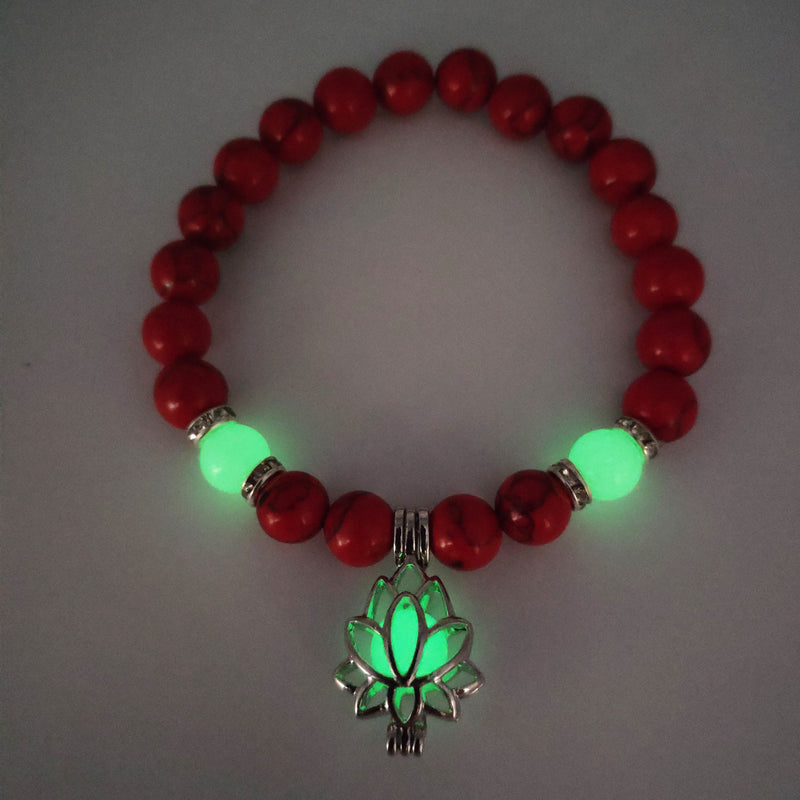 Energy Luminous Lotus Natural Stone Bracelet Yoga Healing Luminous Glow In The Dark Charm Beads Bracelet For Men Women Prayer Buddhism 29970365744986