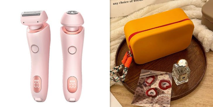 2 In 1 Hair Removal Epilator USB Rechargeable Trimmer Women Body Razor Face Leg Armpit Bikini Hand Pubic Shaver Hair Remover 2ad7f059-308a-47c2-b604-9813446efaec