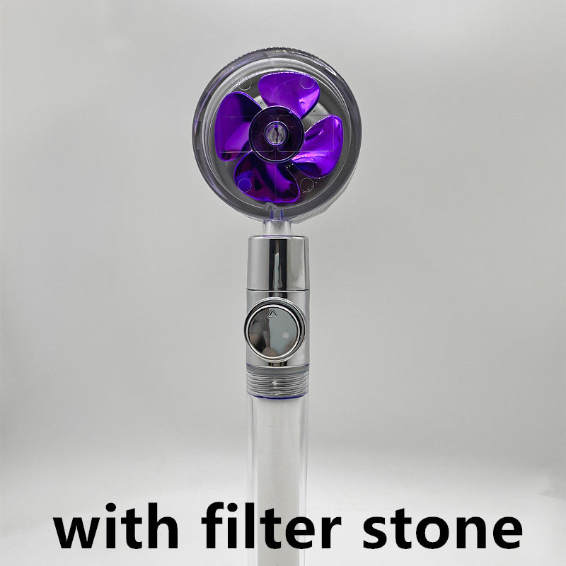 Shower Head Water Saving Flow 360 Degrees Rotating With Small Fan ABS Rain High Pressure Spray Nozzle Bathroom Accessories - NOMAN STORE LLC