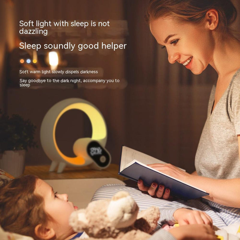 Creative Q Light Analog Sunrise Digital Display Alarm Clock Bluetooth Audio Intelligent Wake-up Q Colorful Atmosphere Light 2cd77851-62e8-41ad-ab62-d3cc9deec5a6_trans