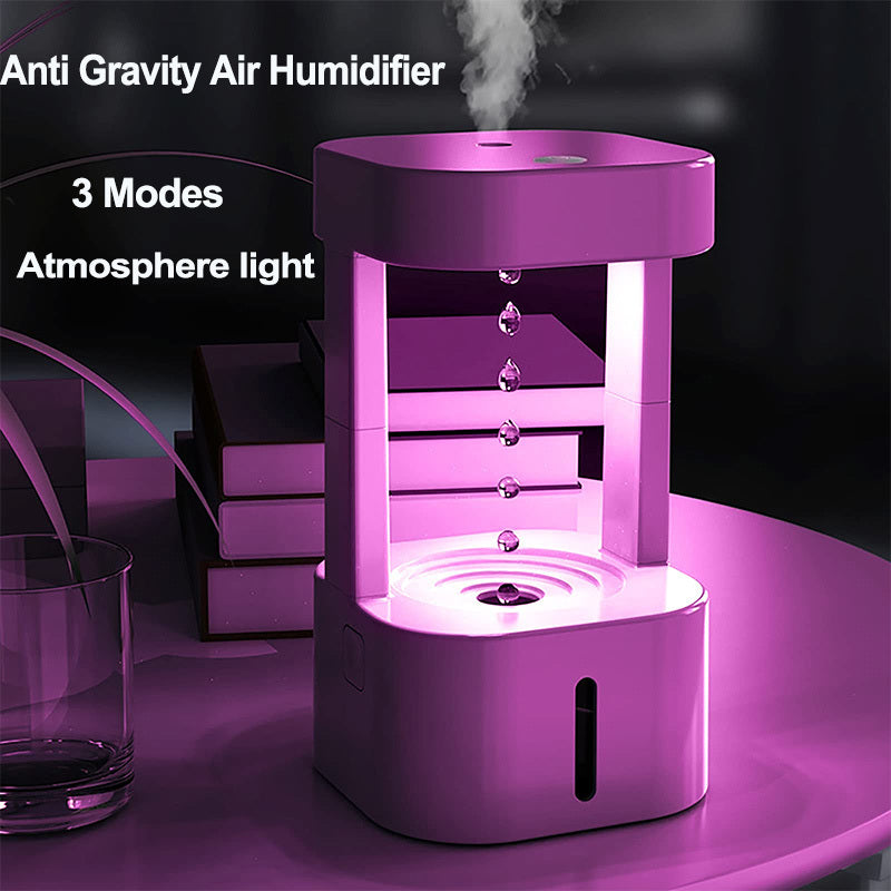 Creative Anti-gravity Water Drop Humidifier Air Conditioning Mist Spray Household Quiet Bedroom Office With 580ML Water Tank - NOMAN STORE LLC