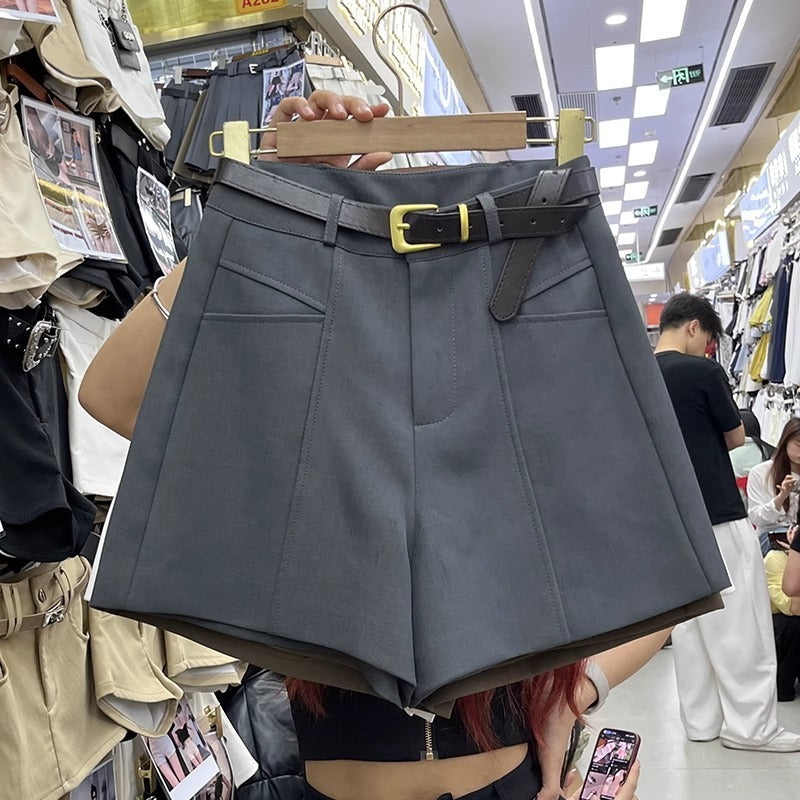 Fashionable Elegant Slimming High Waist Black Casual Shorts 2e5f1a6d-0ba7-4eb5-a640-39b65943f3a7