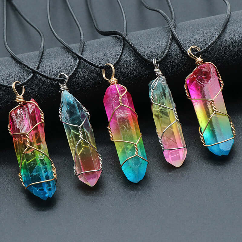 Hot Selling Stone Crystal Pillar Tree Of Life Pendant Ins Fashion Necklace 2e982bc8-9e37-43ed-b649-23a4df733525