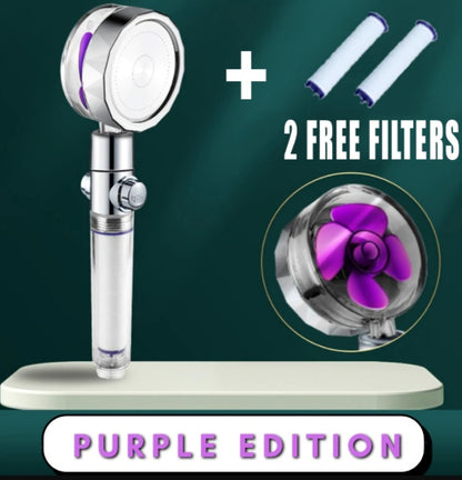 Shower Head Water Saving Flow 360 Degrees Rotating With Small Fan ABS Rain High Pressure Spray Nozzle Bathroom Accessories - NOMAN STORE LLC