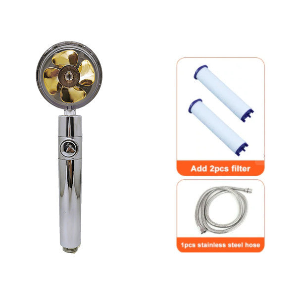 Shower Head Water Saving Flow 360 Degrees Rotating With Small Fan ABS Rain High Pressure Spray Nozzle Bathroom Accessories 2f37a5c5-19f5-4f87-b01f-6732fc499113