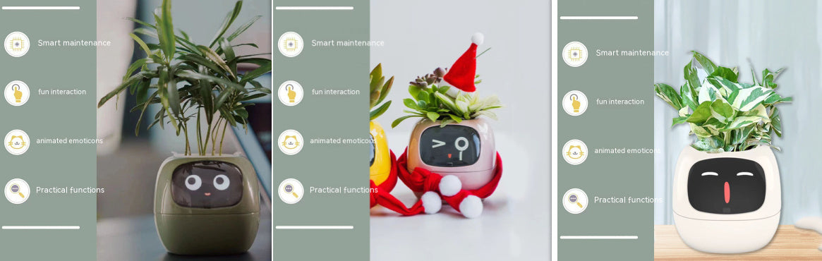 Smart Planter Endless Fun Over 49 Rich Expressions 7 Smart Sensors And AI Chips Make Raising Plants Easy And Fun - NOMAN STORE LLC