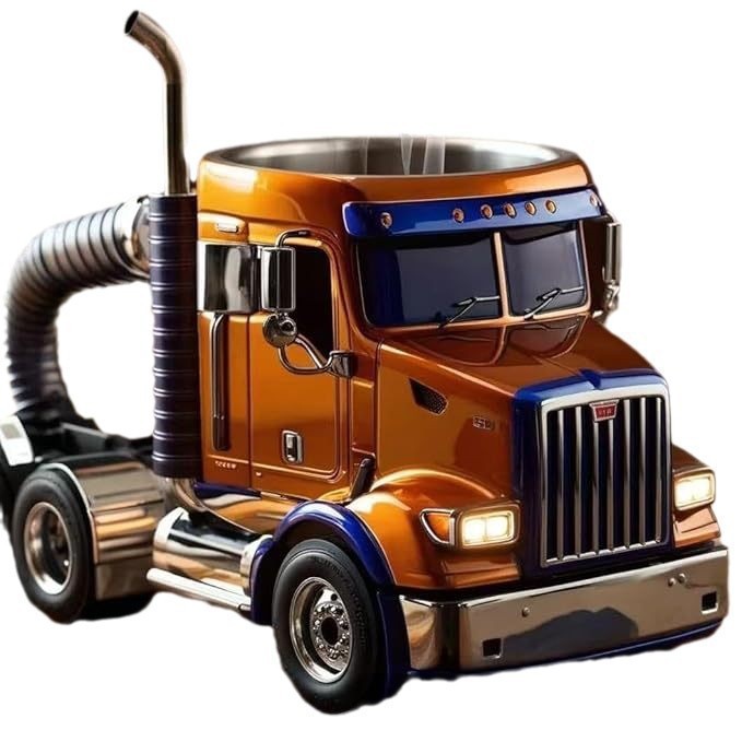 Durable Truck Coffee Mug Semi Truck Handcrafted Coffee Cup Semi-trailer Shaped Semi-Truck Coffee Mugs For Family 328d4012-be46-479a-82a7-fdc7229c5d04