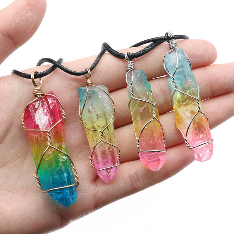 Hot Selling Stone Crystal Pillar Tree Of Life Pendant Ins Fashion Necklace 338ffb46-399e-42b6-abcd-532be64f34d1