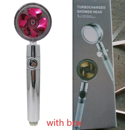 Shower Head Water Saving Flow 360 Degrees Rotating With Small Fan ABS Rain High Pressure Spray Nozzle Bathroom Accessories - NOMAN STORE LLC