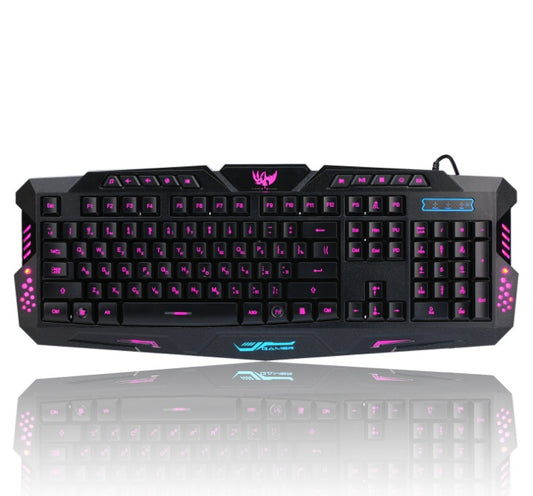 J10 tricolor backlight wired gaming keyboard set colorful luminous gaming mouse keyboard Russian keyboard - NOMAN STORE LLC