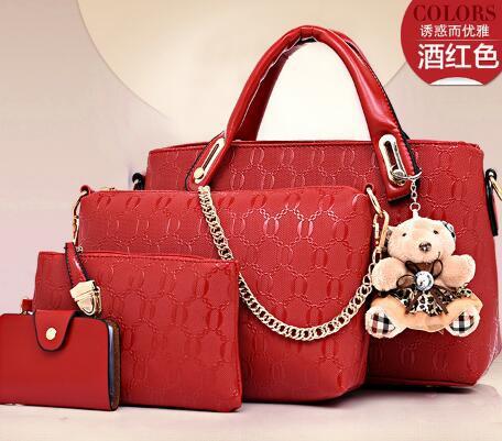 new Korean fashion handbags embossed four piece ladies bag shoulder diagonal handbag 3870213816_1047705980