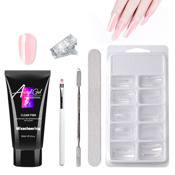 Painless Extension Gel Nail Art Without Paper Holder Quick Model Painless Crystal Gel Set 391a82e6-331f-46ae-8e9a-3a7d652f96e1