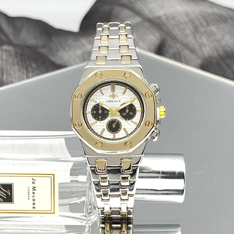 Fashion Men's And Women's Same Steel Belt Quartz With Calendar Waterproof Couple's Watch 3eac1d88-606f-494b-9dab-98db0fae97eb
