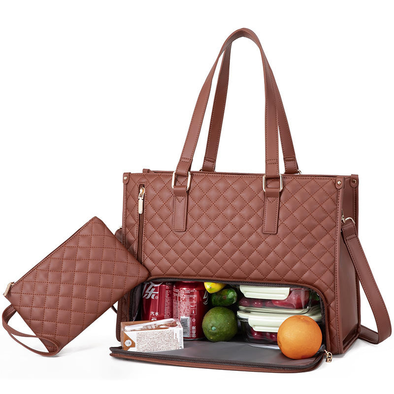 Convenient Commute New Lunch Bag Women's Insulated Lunch Box Women's Leak-proof Large Purse Diagonal Computer Storage 3f8cfc0d-1768-4800-a3f4-d97692a939a6